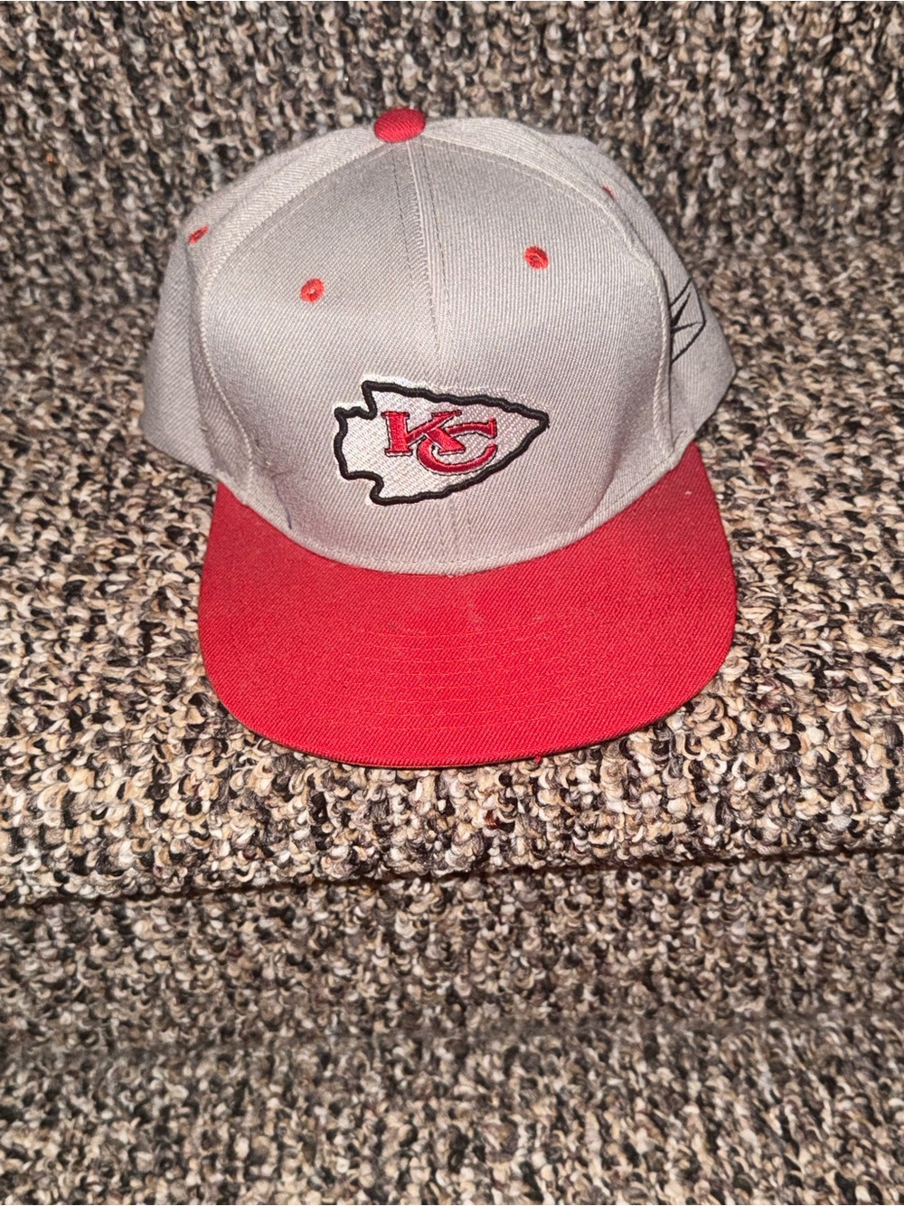 Kansas City Chiefs Two-Tone Snapback Hat - Reebok Gray and Red.